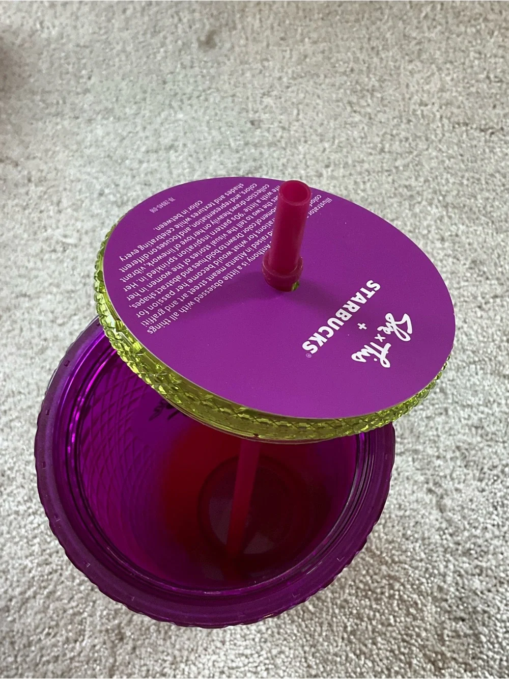 Starbucks Pink Purple Ombre Textured Tumbler with Straw